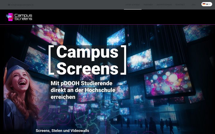 Screenshot ta' campusscreens.tv