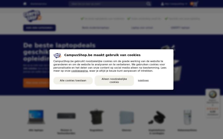 Screenshot of campusshop.be