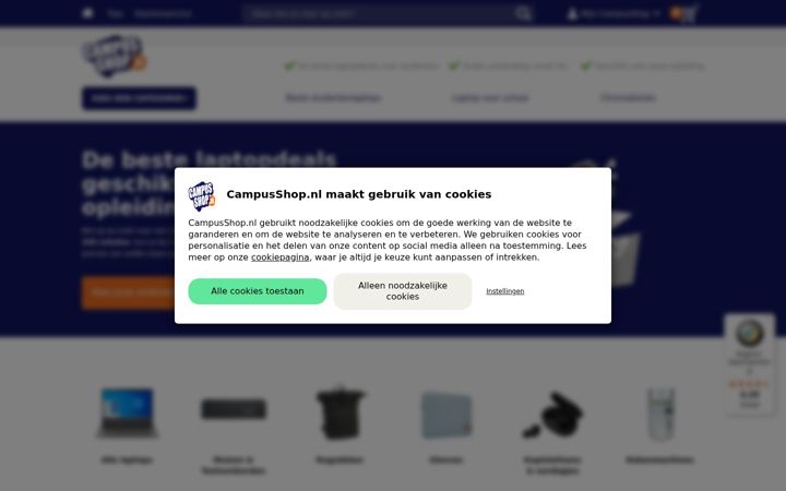 Screenshot of campusshop.nl