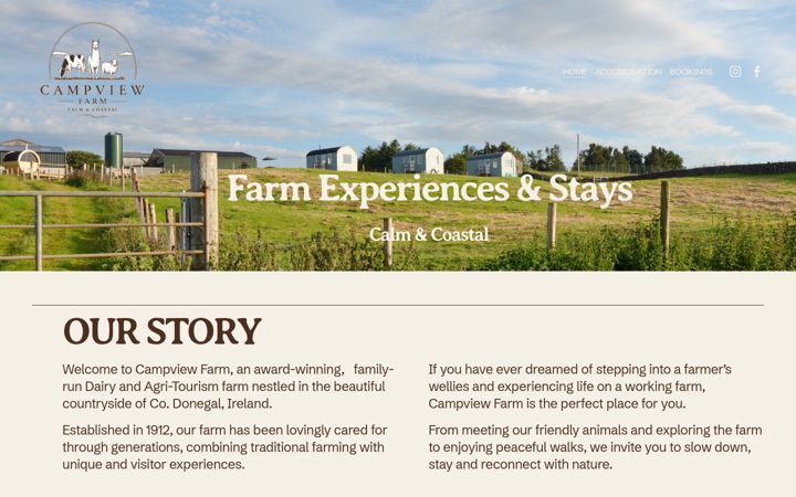 Screenshot of campviewfarm.ie