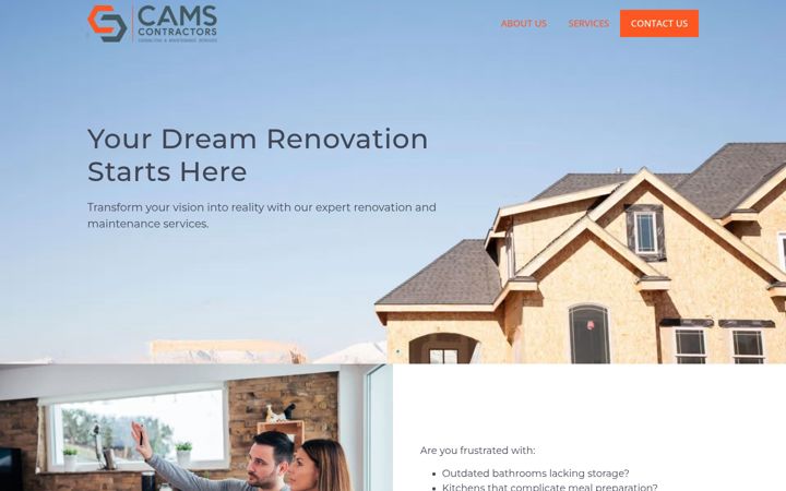 Screenshot of camscontractors.co.nz