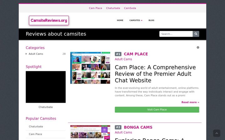 Screenshot of camsitereviews.org