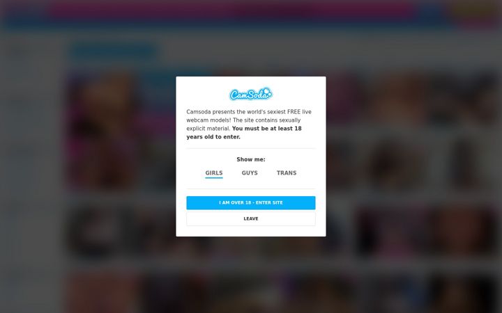 Ekrano kopija camsoda.com