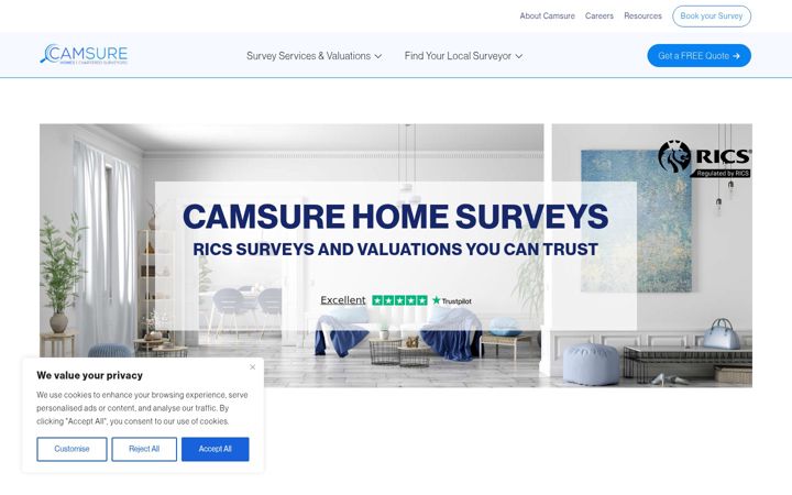 Screenshot of camsurehomes.com