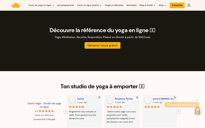 Skærmbillede af camsyoga.fr