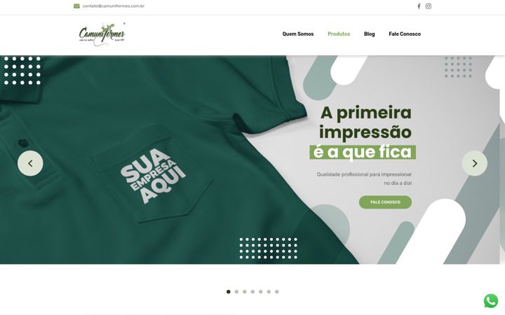 Екранна снимка на camuniformes.com.br