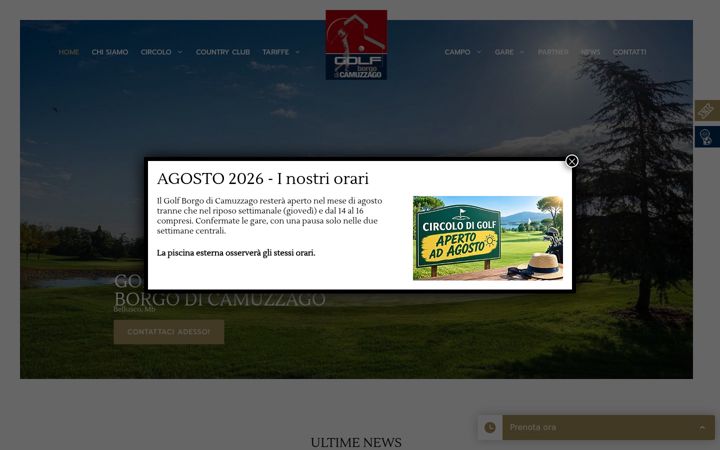 Ekraanipilt saidist camuzzagogolf.it