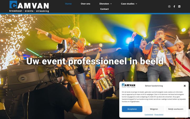Screenshot of camvan.nl