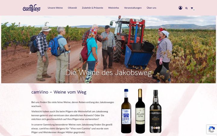 Screenshot of camvino.com