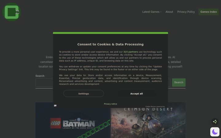 Screenshot of camzillasmom.com