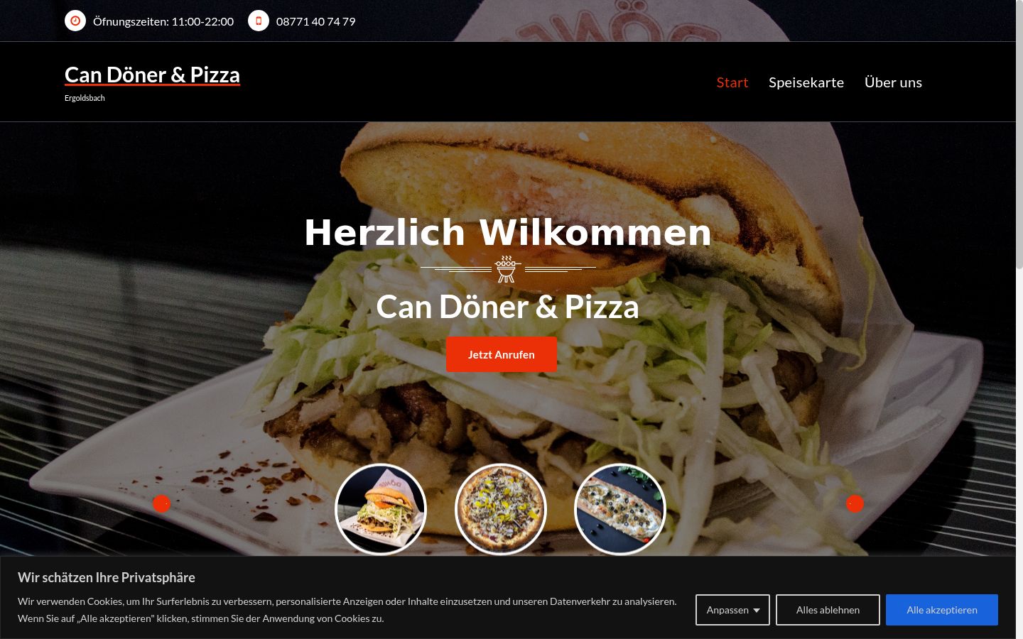 Screenshot van de toestemmingsbanner zoals getoond vóór enige interactie
