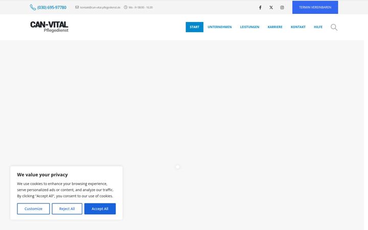 Screenshot of can-vital-pflegedienst.de