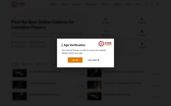 Screenshot of canacasino.com