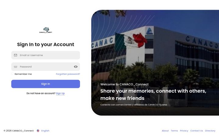 Screenshot of canacoconnect.com