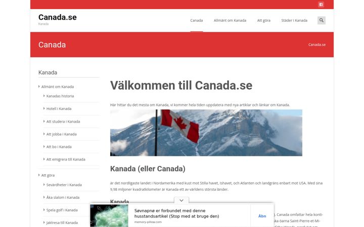 Screenshot of canada.se