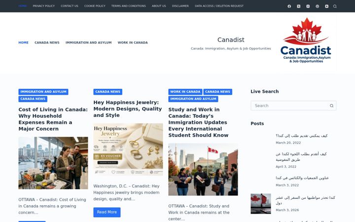 Screenshot of canadaalyom.com