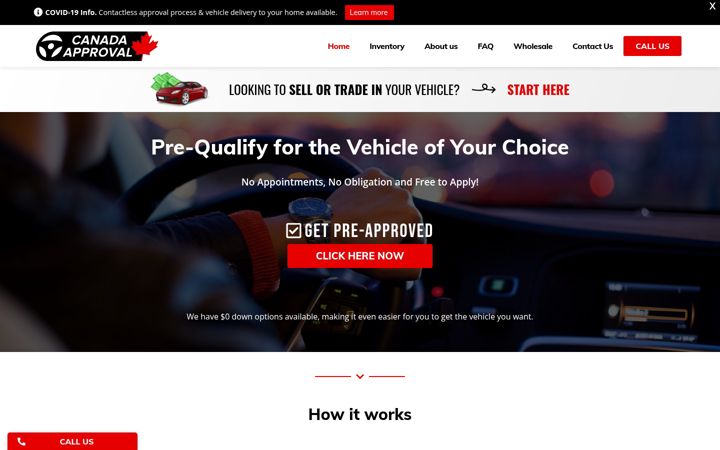 Screenshot of canadaapproval.com