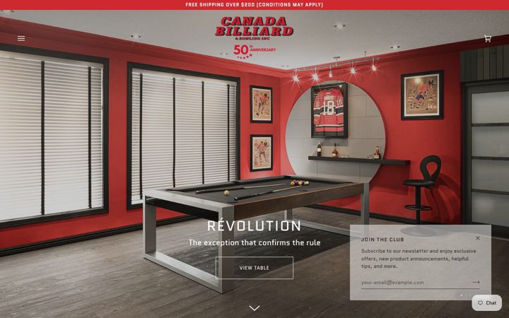 Ekrano kopija canadabillard.com