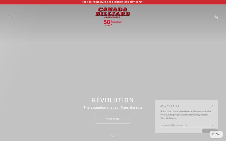 Screenshot of canadabilliard.com