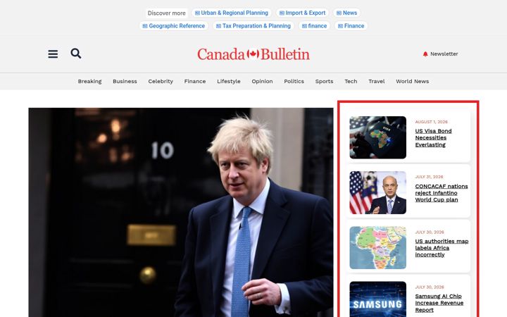 Screenshot του canadabulletin.ca