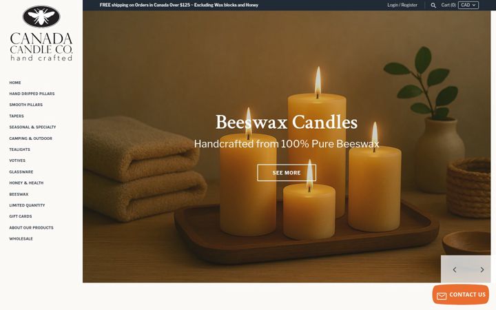 Screenshot of canadacandle.com