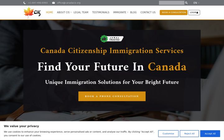 Screenshot of canadacis.org