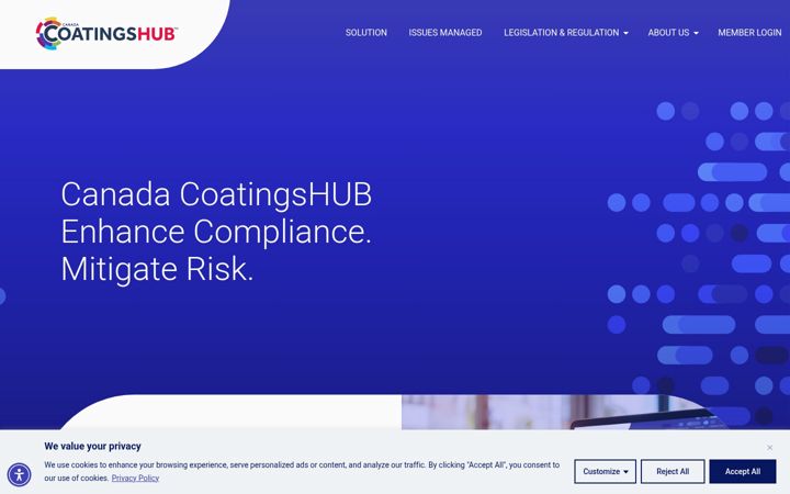 Screenshot of canadacoatingshub.ca