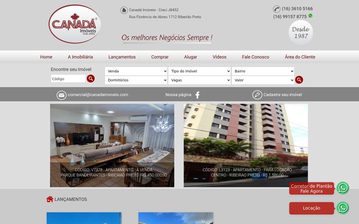 Screenshot of canadaimoveis.com