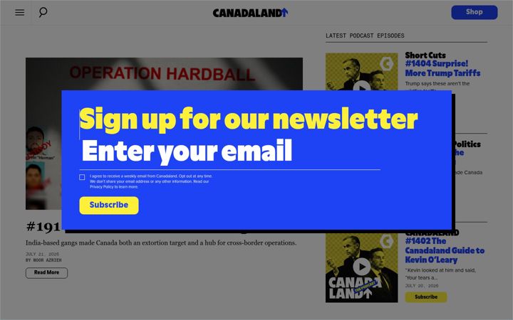 Screenshot of canadaland.com