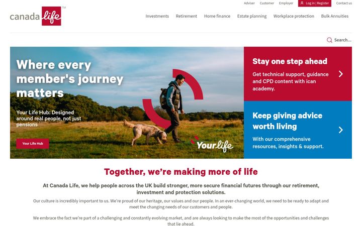 Screenshot of canadalife.co.uk