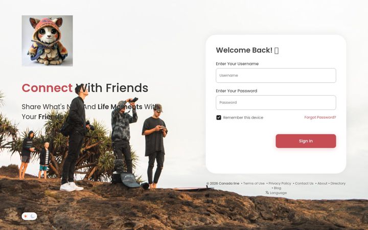 Screenshot of canadaline.net