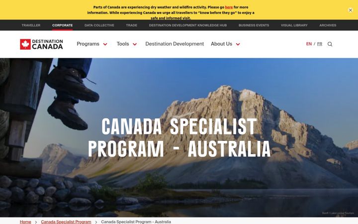 Screenshot of canadaspecialist.com.au