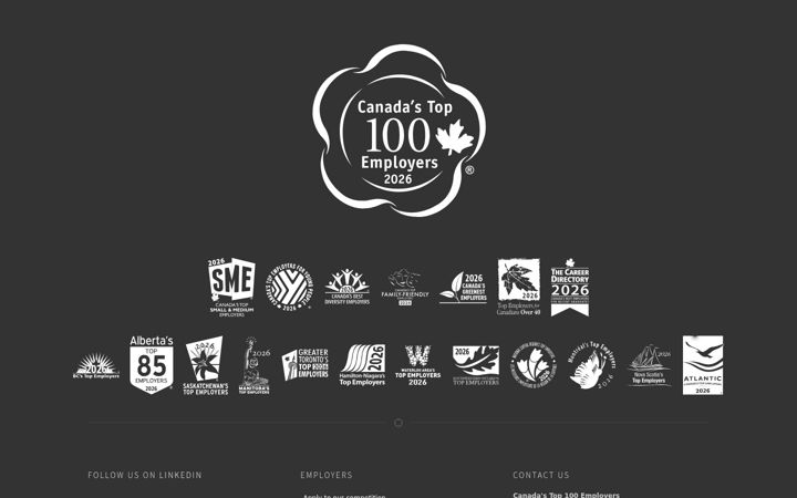 Screenshot of canadastop100.com