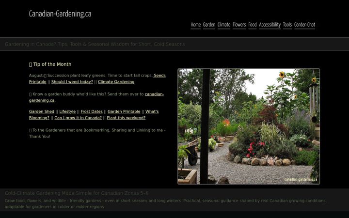 Screenshot of canadian-gardening.ca