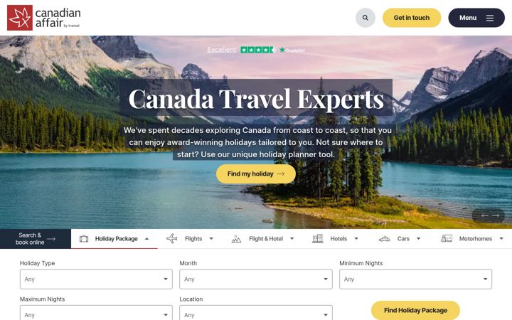 Screenshot of canadianaffair.com