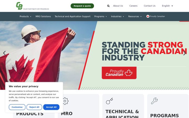 Screenshot of canadianbearings.com