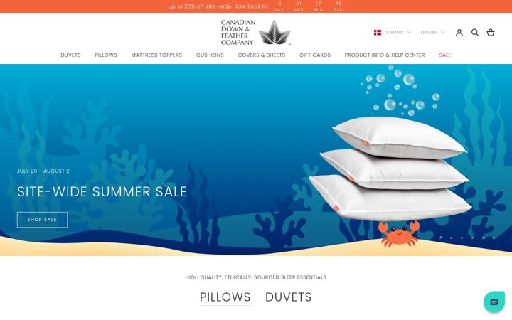Screenshot of canadiandownandfeather.com
