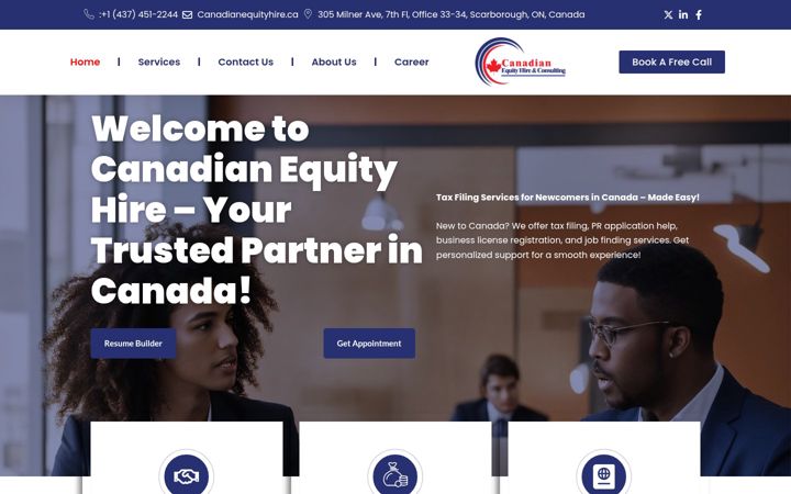 Capture d'écran de canadianequityhire.ca