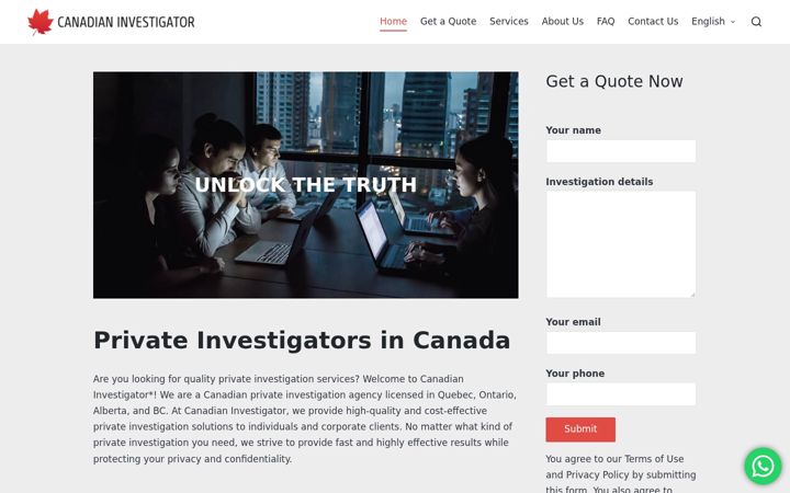 Capture d'écran de canadianinvestigator.ca
