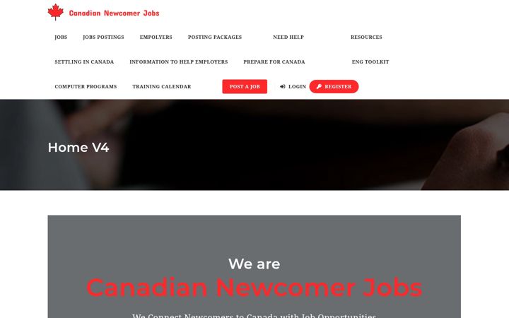 Screenshot of canadiannewcomerjobs.ca