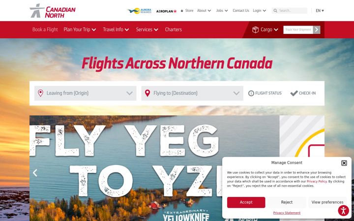 Screenshot of canadiannorth.com