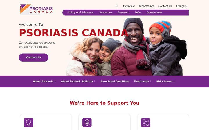 Screenshot of canadianpsoriasisnetwork.com