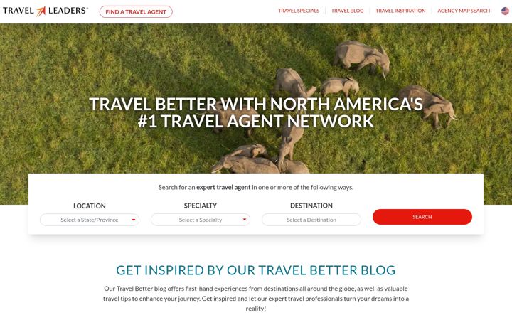 Ekraanipilt saidist canadiantravelagents.ca