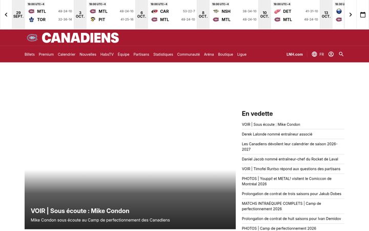 Screenshot of canadiens.com