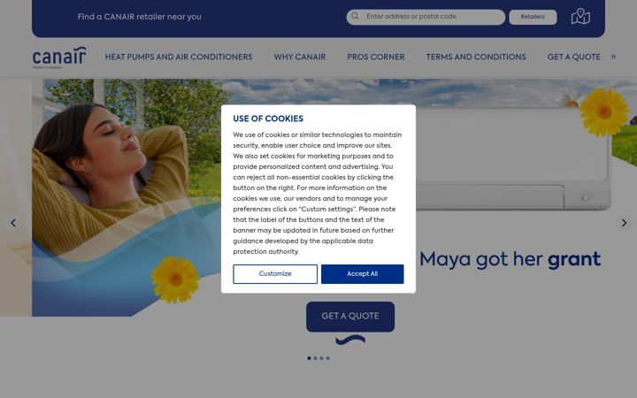 Screenshot of canair.com