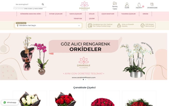 Screenshot of canakkaleflowers.com
