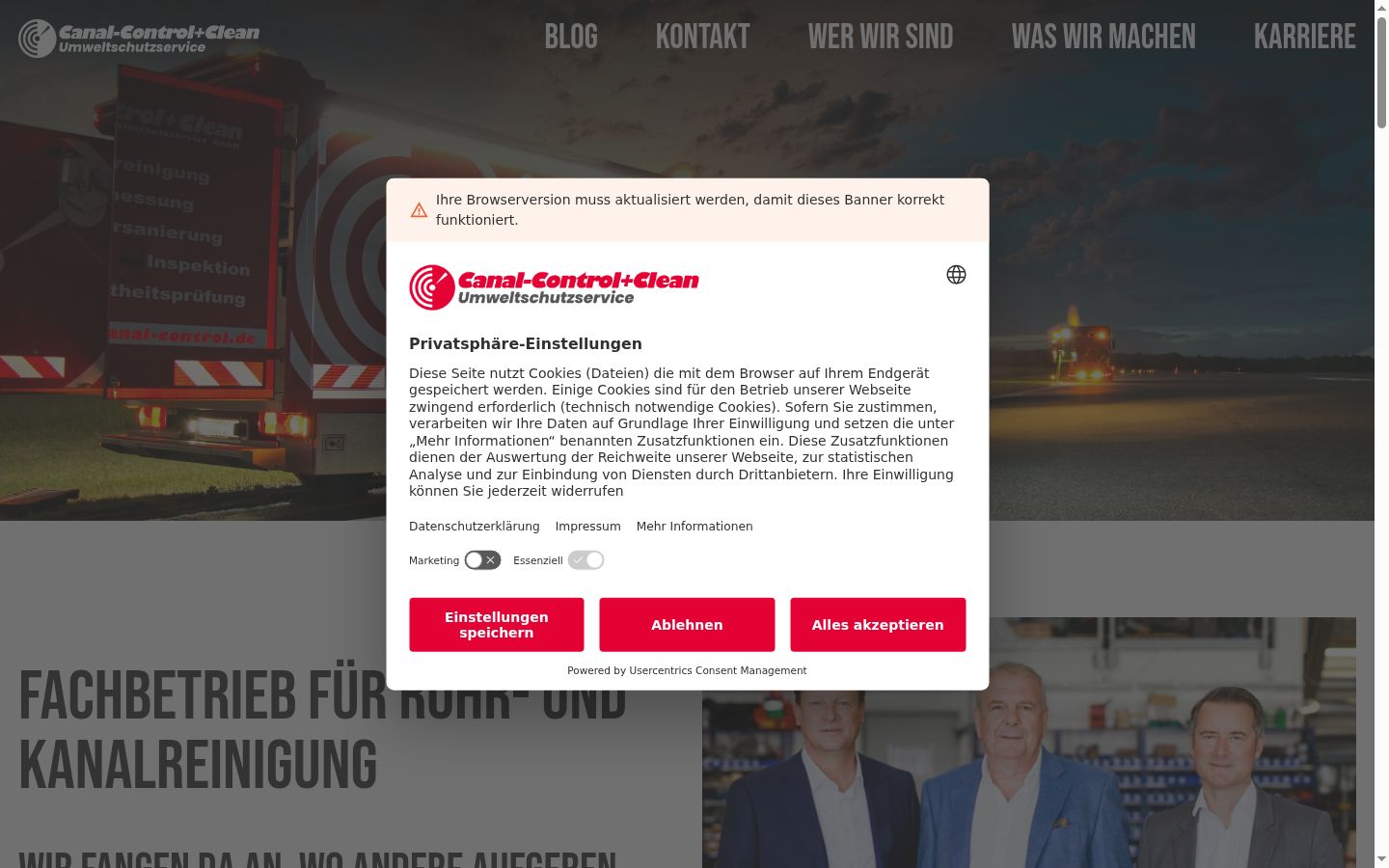 Screenshot tal-banner tal-kunsens muri qabel kwalunkwe interazzjoni