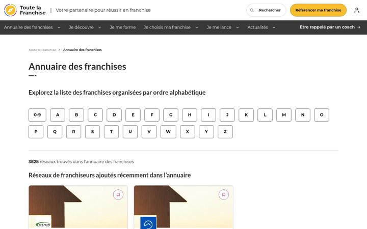 Screenshot of canal-franchise.com