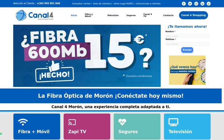 Screenshot of canal4moron.es