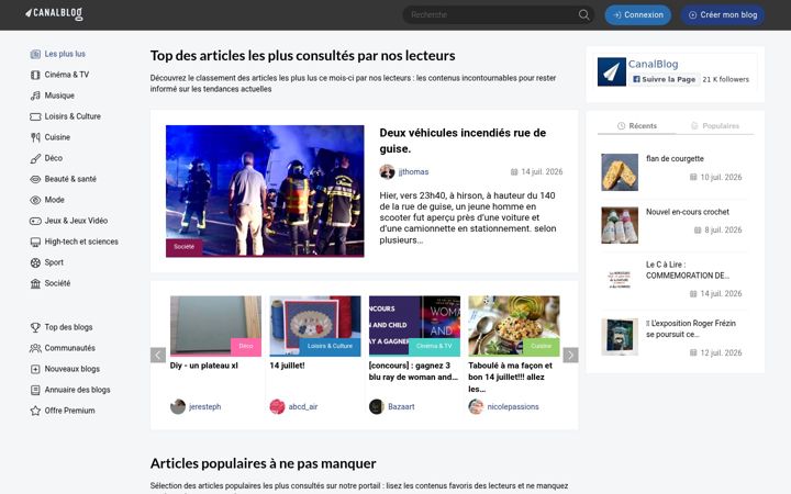 Captură de ecran a canalblog.com